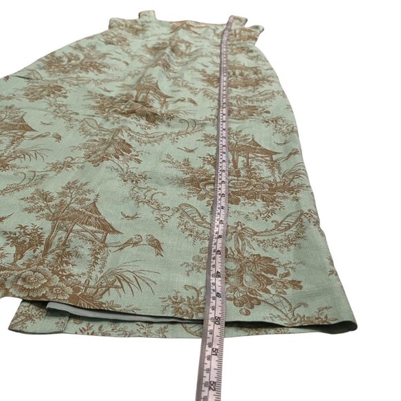 Vintage Jessica Howard Linen Blend Floral Bird‎ Print Midi Dress Aqua Size 6 - Picture 8 of 8